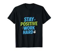 Impression graphique de motivation « Stay Positive Work Hard » T-Shirt
