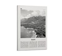 Impression Haiti paysage noir et blanc, art mural Haïti, affiche Haïti, photo Haïti, décoration murale Haïti, affiches esthétiques, impression murale rétro 40 x 60 cm