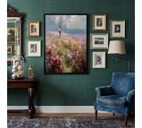 Impression Haute Définition Affiches Et Impressions Art Peinture De Toile De Décoration De Des Gens Dans Une Mer De Fleurs Plantes À L'Aquarelle Pour Le Salon Home Decor Sans Cadre, 40X60Cm