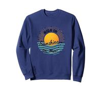 Impression High on Sunshine and Music Summer Vibes Sweatshirt, Unisexe pour Adultes, Bleu Marine, L