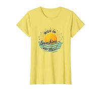 Impression High on Sunshine and Music Summer Vibes T-Shirt, Femme, Citron, L