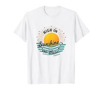 Impression High on Sunshine and Music Summer Vibes T-Shirt, Homme, Blanc, 3XL