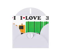 Impression « I Love Garbage Trucks » - Papier nacré avec enveloppes - Cartes de vœux « Thinking of You » - 10,2 x 15,2 cm