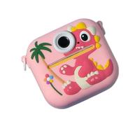 Impression instantanée de l'appareil photo pour enfants avec coque en silicone dinosaure, écran de 6,1 cm, batterie rechargeable intégrée dans le lecteur de musique de jeu, impression instantanée de