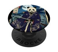 Impression Japonaise Samouraï Panda Fuji Ukiyo-e Art Design PopSockets PopGrip Adhésif