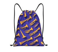 Impression Jaune Minimaliste De Saxophone Sac De Gym Sacs De Sports Réglable Voyage Sac De Sport pour Camping Randonnée Femmes 36X42Cm