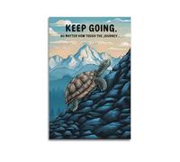 Impression « Keep Going », impression tortue, affiche de persévérance, impression sur toile, peinture murale artistique moderne à suspendre, 60 x 90 cm