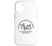Impression Kolbe « No One Can Change Truth » de Saint Maximilien Coque pour iPhone 16 Plus