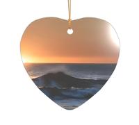 Impression « Last Sun Rays of Over The Sea Waves » - Idée cadeau de mariage pour couple - Décoration de sapin de Noël en acrylique