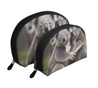 Impression Mignonne d’Ours de Koala, Trousse de Maquillage Coquille Femme Petit Porte-Monnaie Trousse de Toilette Trousse à cosmétiques 2 pièces