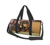 Impression Mignonne de Chien de Deux teckels, Sac de Voyage de Grande capacité, Sac à Main Rond, Sac de Voyage de Sport, fourre-Tout, Sac de Fitness