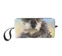 Impression Mignonne de Mini Schnauzer, Trousse de Maquillage Trousse à cosmétiques Trousse de Toilette de Voyage Portable Pochette de Maquillage