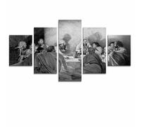 Impression multi-panneaux Dernier dîner Toile Mur Art Étage Chambre Pièce Noir et Blanc