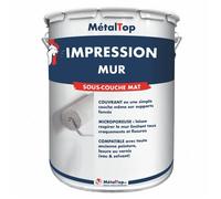Metaltop - Impression Mur - Blanc - 15 L - Primaire d'accrochage, masque les taches, séchage rapide, sans odeur