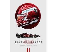Impression murale A4 Charles Leclerc F1 Racing Driver, Scuderia Ferrari Formula 1 Racing Team, Grand Prix, Championnat des pilotes (impression uniquement 29,7 x 21 cm)