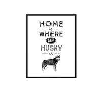 Impression murale de chien husky - 27,9 x 35,6 cm - Portrait de husky sibérien - Décoration d'intérieur canine - Cadeau pour amoureux des chiens - Poster de photographie d'animaux - Image de chiot