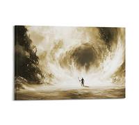 Impression murale de Moïse Parting The Red Sea Paysage de l'Ancien Testament Exode Biblique à Suspendre Poster Inspirant Verse de la Bible Chrétienne Décoration murale pour intérieur religieux 20,3 x