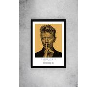 Impression murale encadrée David Bowie Tribute A4 Pop - Reproduction signée - (cadre 32 x 24 cm)