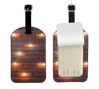 Impression murale « Lights Hit The Brick » - 10,9 x 7,9 cm - Jolies étiquettes de bagage élégantes - Accessoires de voyage élégants