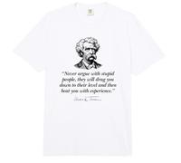 Impression Noire avec Citation de Mark Twain Never Argue with Stupid People Comfort Colors Adult Heavyweight T-Shirt