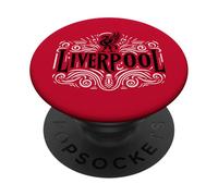 Impression Noire et Blanche ornée de Liverpool Angleterre PopSockets PopGrip Adhésif
