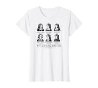 Impression Noire Wives of King Henry VIII Line Art T-Shirt Graphique avec Valeur