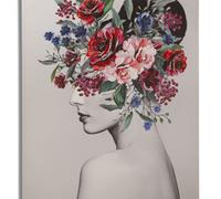 IMPRESSION PEINTE DAME FLEUR -A-