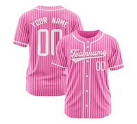 Impression personnalisée de baseball avec nom numéro T-shirt de sport pour homme et femme Maillots d'équipe personnalisés avec son propre design, Rose, S