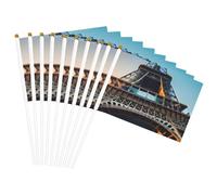 Impression photo de la Tour Eiffel de Paris - Drapeaux portables - Décoration de mariage, anniversaire, vacances