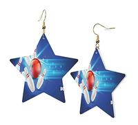 Impression Pour Fête De Bowling Femme Boucles D'Oreilles Faux Cuir Pendantes Dangle