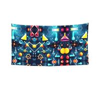 Impression scientifique abstraite, chimie, événements intérieurs et extérieurs, réutilisables, faciles à suspendre, bannière de fête festive, décoration de vacances