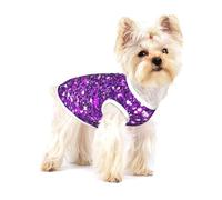 Impression Scintillante et Scintillante,T-Shirt sans Manches en Coton pour Animaux de Compagnie, Gilet Respirant, Extensible et Doux,L