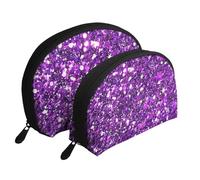 Impression Scintillante Scintillante, Trousse de Maquillage Coquille Femme Petit Porte-Monnaie Trousse de Toilette Trousse à cosmétiques 2 pièces