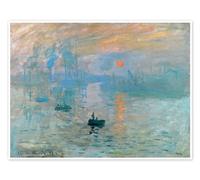 Impression, soleil levant Poster de Claude Monet 80 x 60 cm Turquoise Tableaux Décoration murale