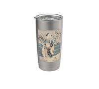 Impression sur bois japonais Edo Période Gobelet isotherme en acier inoxydable double paroi