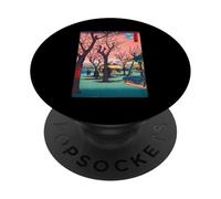 Impression sur Bois Japonais Sakura en Fleurs de Cerisier - Sunset Art PopSockets PopGrip Adhésif