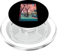 Impression sur Bois Japonais Sakura en Fleurs de Cerisier - Sunset Art PopSockets PopGrip pour MagSafe