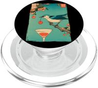 Impression sur Bois Japonais Ukiyo-e Oiseau Cerise Cocktail Art Print PopSockets PopGrip pour MagSafe