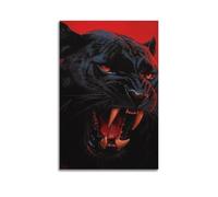 Impression sur le thème de la panthère noire rugissante, poster puissant, toile féroce, décoration murale artistique moderne à suspendre, 20 x 30 cm
