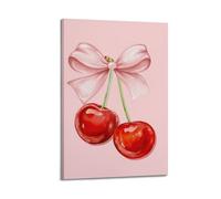 Impression sur le thème des cerises nouées avec un nœud, poster romantique, impression sur toile, poster décoratif sur toile, affiches murales et image d'art moderne, pour chambre à coucher, 20,3 x