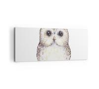 Impression sur Toile 100x40cm Tableaux Chouette Chouette Hulotte Graphiques
