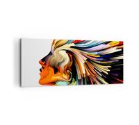 Impression sur Toile 100x40cm Tableaux effets expressionnisme fille imaginaire