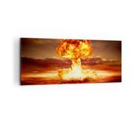 Impression sur Toile 100x40cm Tableaux Guerre bombe nu ire champignon