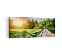 Impression sur Toile 100x40cm Tableaux Image architecture promenade Swan Paysage
