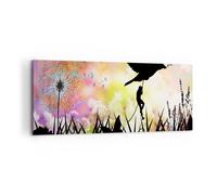 Impression sur Toile 100x40cm Tableaux Image artistique caractère nuage fleur