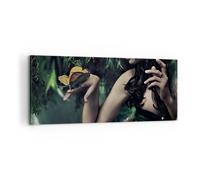 Impression sur Toile 100x40cm Tableaux Image Corps cosmétiques mode papillon
