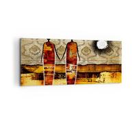 Impression sur Toile 100x40cm Tableaux Image Couple afrique désert folklore