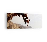 Impression sur Toile 100x40cm Tableaux Image Escalade extrême montagnes Grèce