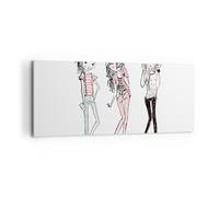 Impression sur Toile 100x40cm Tableaux Image Filles mode tendances rencontre