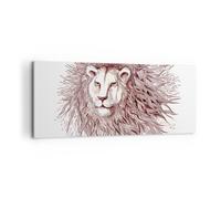 Impression sur Toile 100x40cm Tableaux Image Lion le roi la faune la fourrure